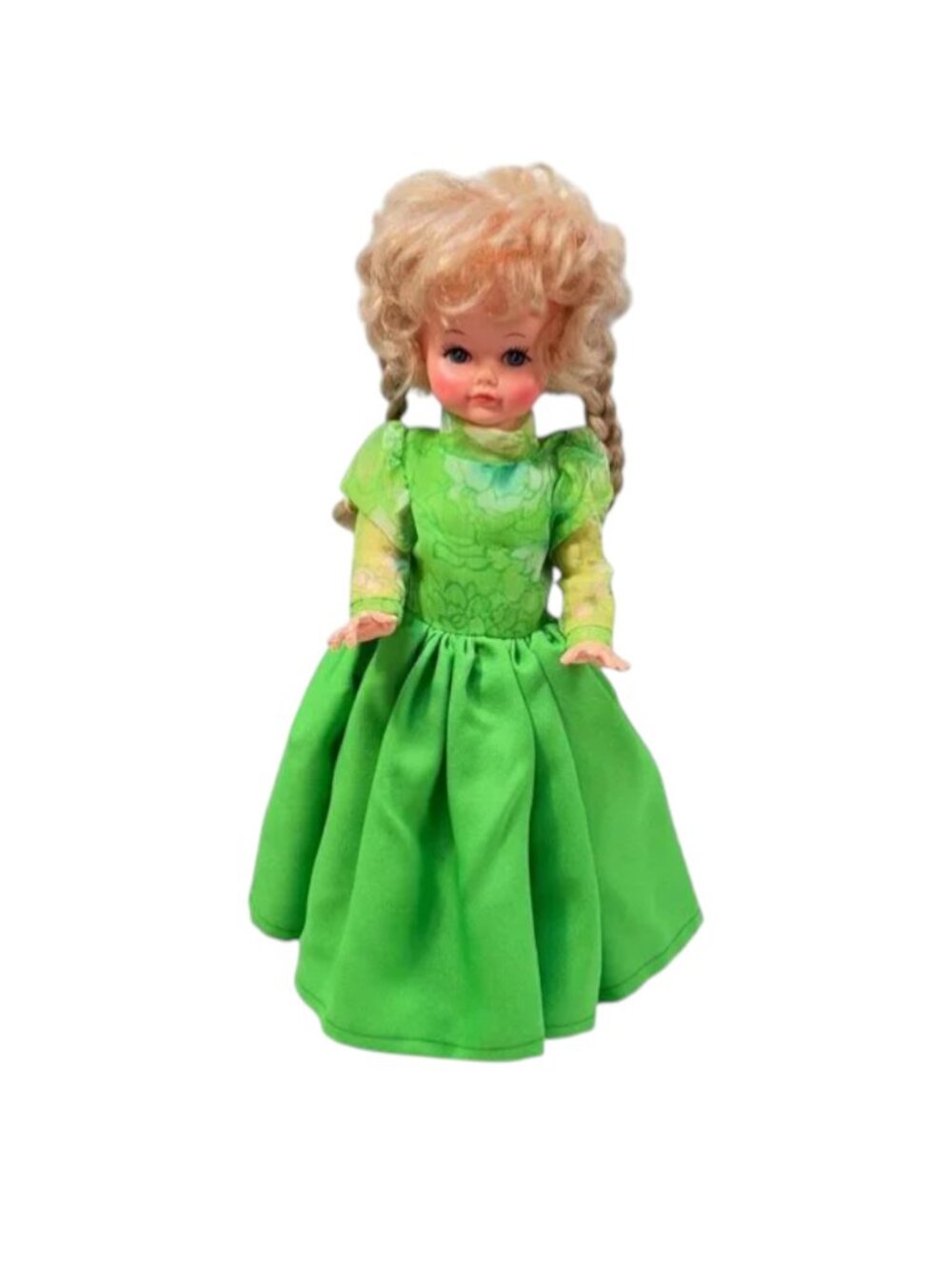 Reliable Canada Doll Blonde Braids 16 inch Green Dress Circa Vintage‎ 1970s